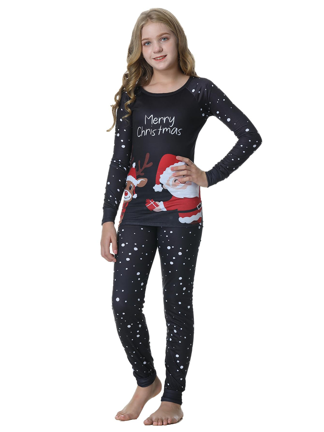 VENTELAN Family Matching Christmas Pajamas Set Holiday Santa Claus Sleepwear Xmas PJS Set for Couples and Kids,3Y Retail $16.00