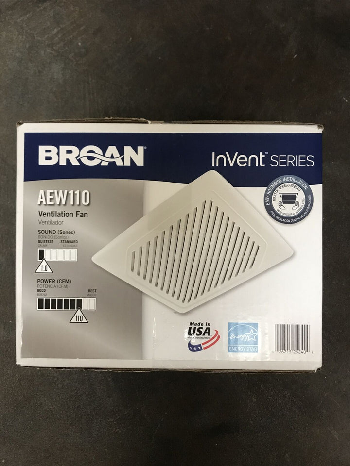 Broan InVent Series Ventilation Fan - #AEW110 Retail $75.00