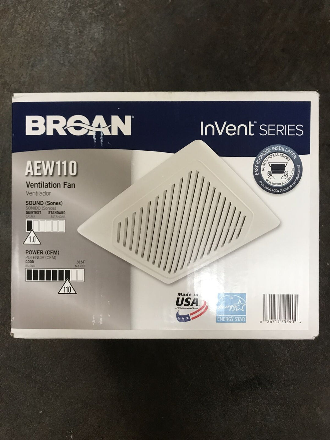 Broan InVent Series Ventilation Fan - #AEW110 Retail $75.00