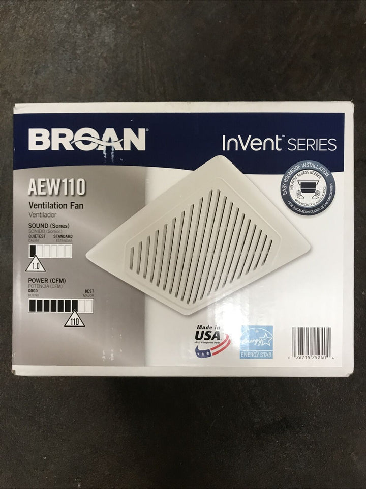 Broan InVent Series Ventilation Fan - #AEW110 Retail $75.00