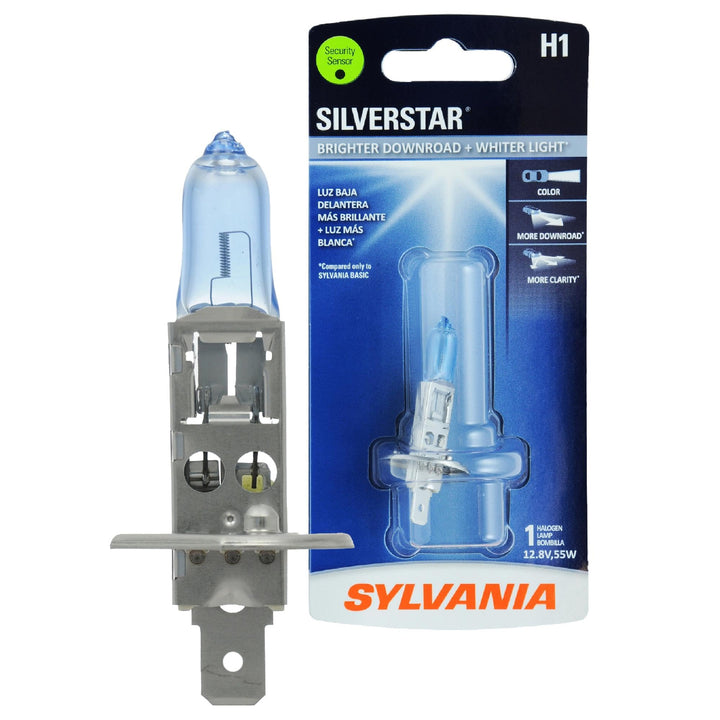 SYLVANIA - H1 SilverStar - High Performance Halogen Headlight Bulb, High Beam, Low Beam and Fog Replacement Bulb, Brighter Downroad with Whiter Light (Contains 1 Bulb)