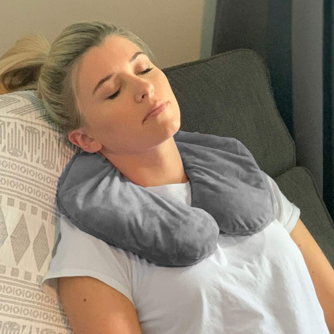 Huggaroo Cozy Neck Wrap Microwavable Heating Pad for Neck â€“ Cordless Warm Compress for Muscle Tension Relief and Relaxation â€“ Stocking Stuffer