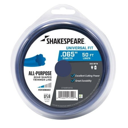 SHAKESPEARE 0.065  X 50  All Purpose Trimmer Line - Blue  Gear-Shaped (1 Count)