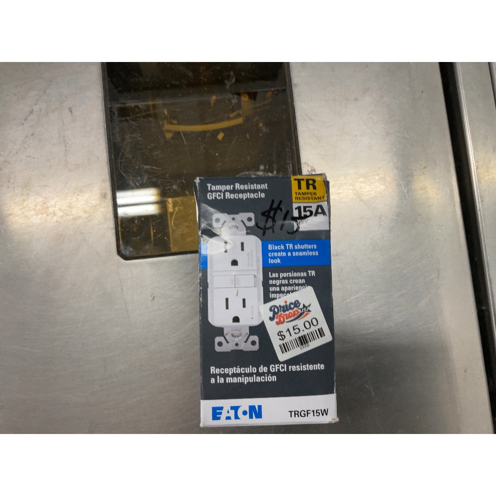 Eaton TRGF15W GFCI Receptacle - Tamper Resistant, 15A