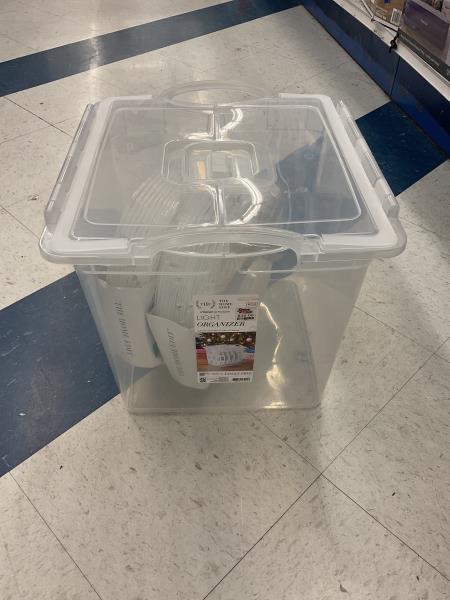 The Home Edit 37 Quart Clear Latched Plastic Storage Bin with Divider, Adult Retail $10.46