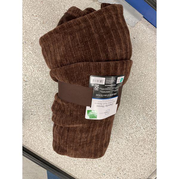 Mainstays Chenille Throw - Plush Reverse, 50x60, Brown