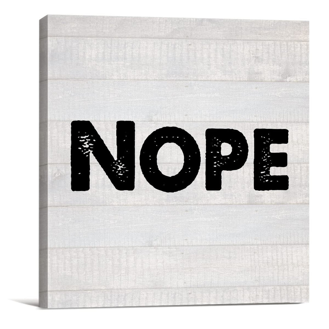 Country Office Nope Canvas Prints Wall Art Decor Desk Sign Coworker Gift Poster Painting Framed Artwork 8 x 8 Inch Home Office Dorm Shelf Wall Decoration