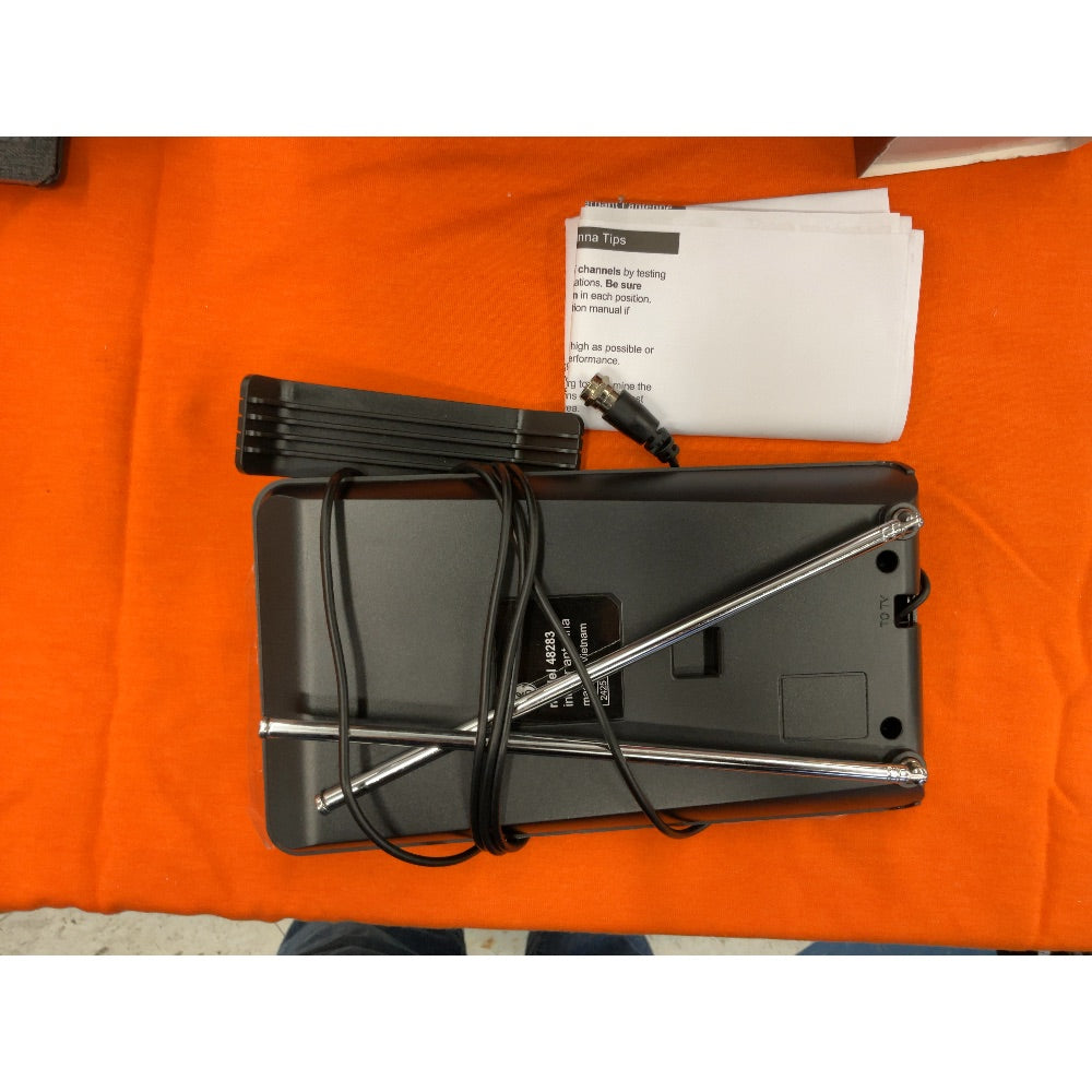 GE Flat Panel Indoor HDTV Antenna  40-mile Range  VHF UHF 1080P 4K  Black  48283