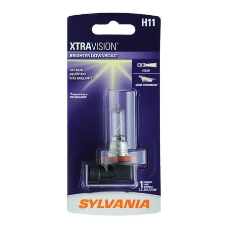 Sylvania H11 XtraVision Halogen Headlight Bulb  1 Pack  Compatible with Multiple Cars