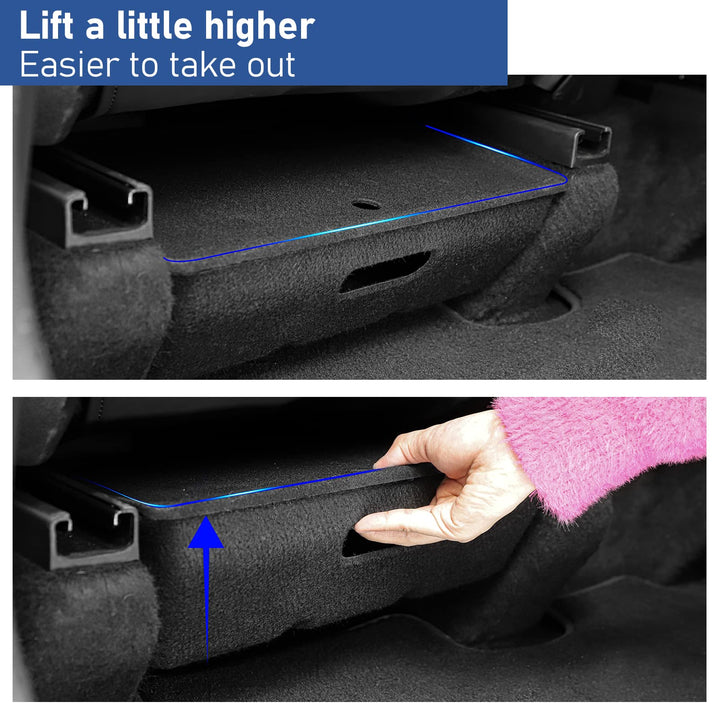 Octomo Under Seat Storage Box Compatible with Tesla Model Y 2020-2023, 2PC, Felt Texture Hidden Storage Bin Box