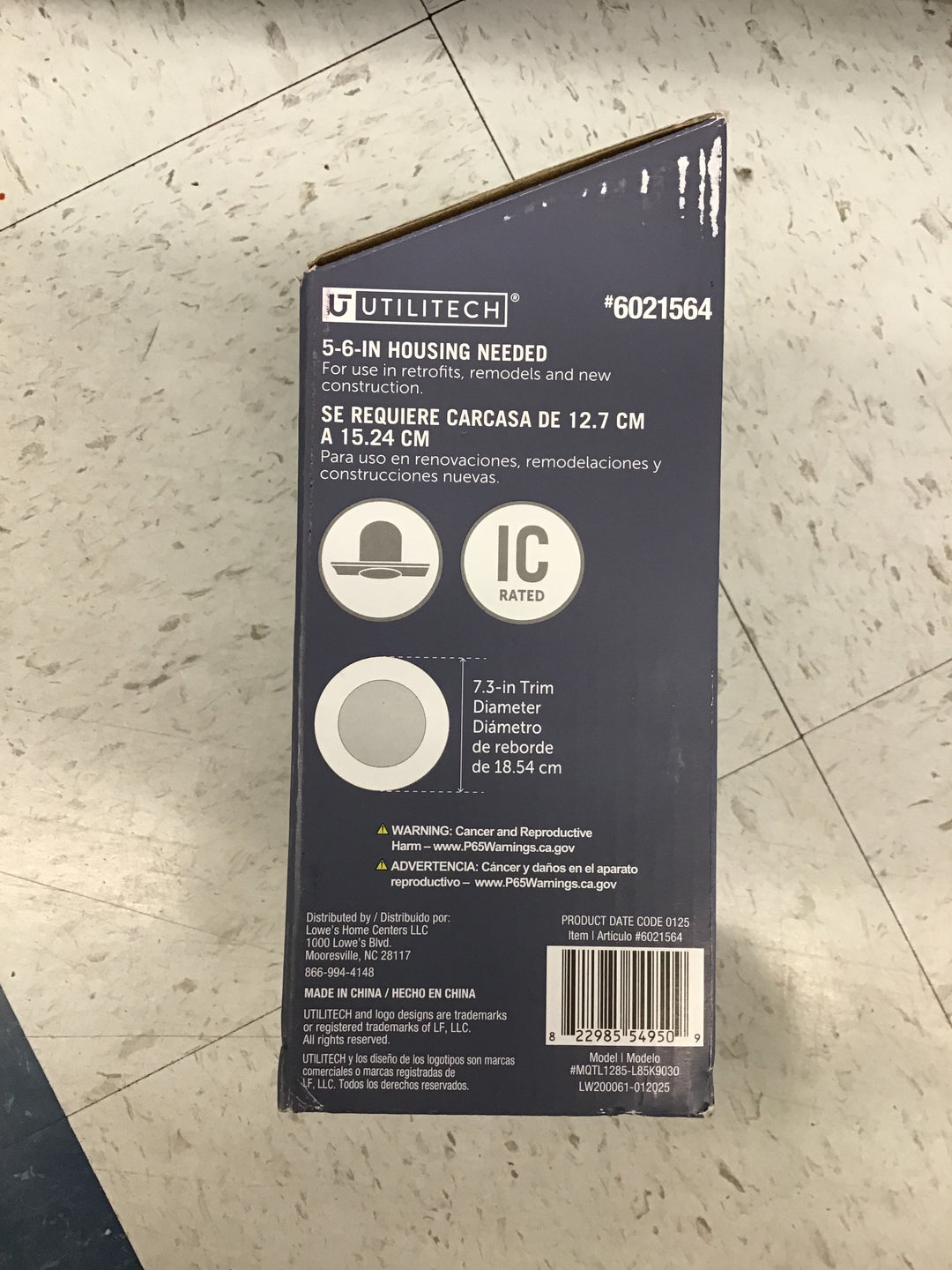 Utilitech Night Light - 5-6-in LED Recessed Light, Retrofit Ribbed Baffle, 6 Inches