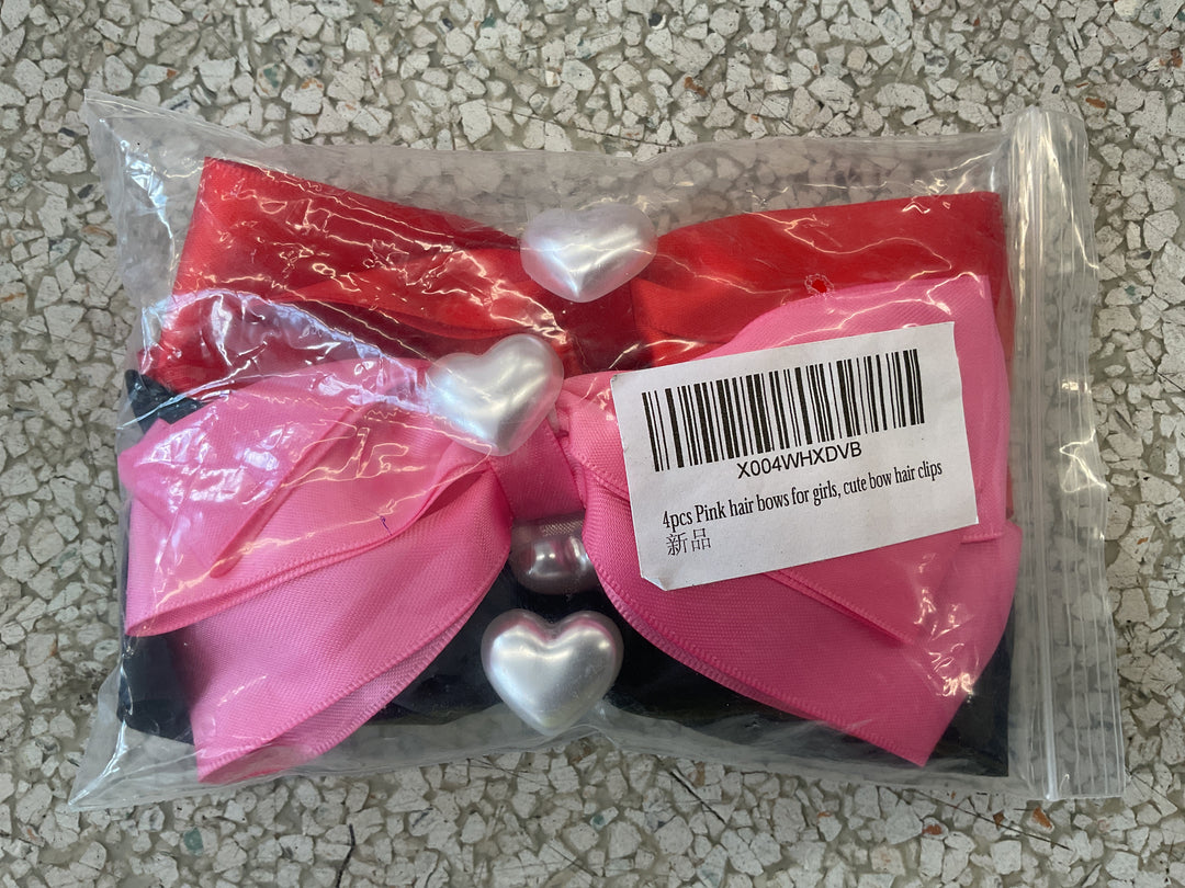 4 PCS Cute Hair Bows Clip 5.5 Inch Bow