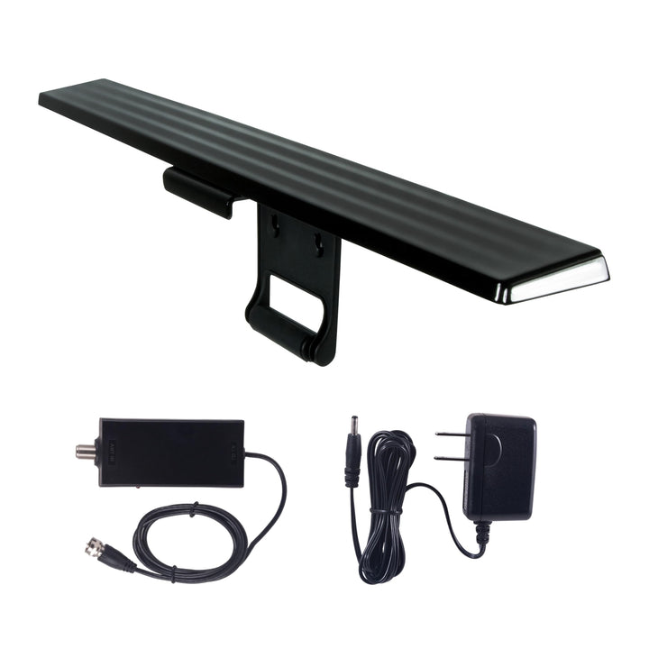 GE Hover Amplified HD Digital TV Antenna, Long Range Smart TV Antenna, Easy Mount on Top Design, Supports 4K 1080P HDTV VHF UHF, Indoor Amplified Signal Booster, 5ft Coax HDTV Cable/AC Adapter, 37075