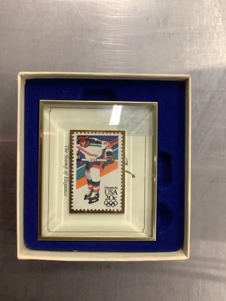 Hanford Heirlooms "The Stamp of Elegance" 1984 Olympics Hockey Stamp Retail $34.99