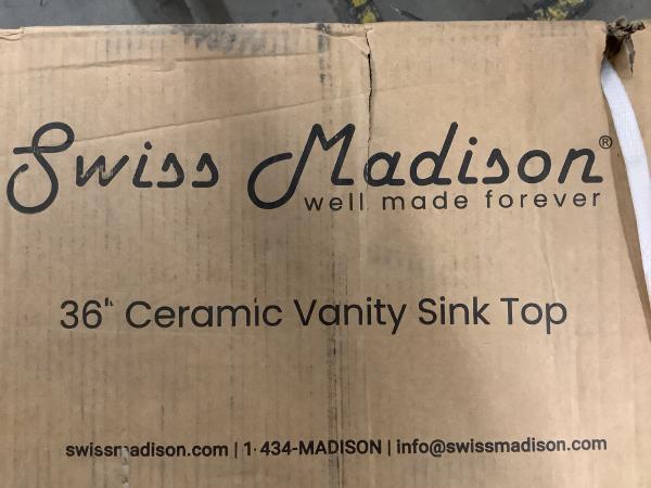 Swiss Madison 36" Ceramic Vanity Sink Top - Well Made Forever Retail $150.45