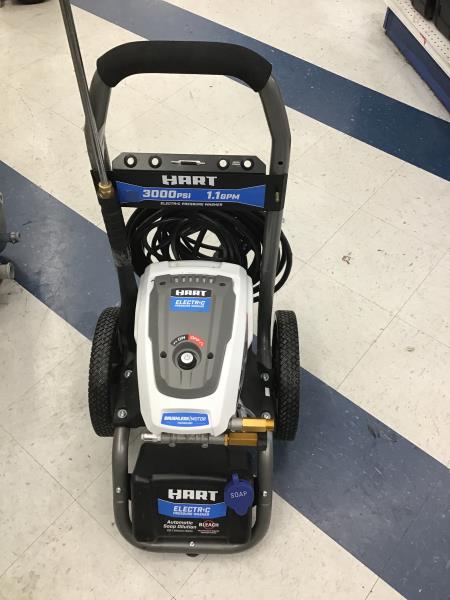 HART 3000 PSI Electric Pressure Washer - 1.1 GPM, Brushless Motor, Soap Dispenser Retail $200.00
