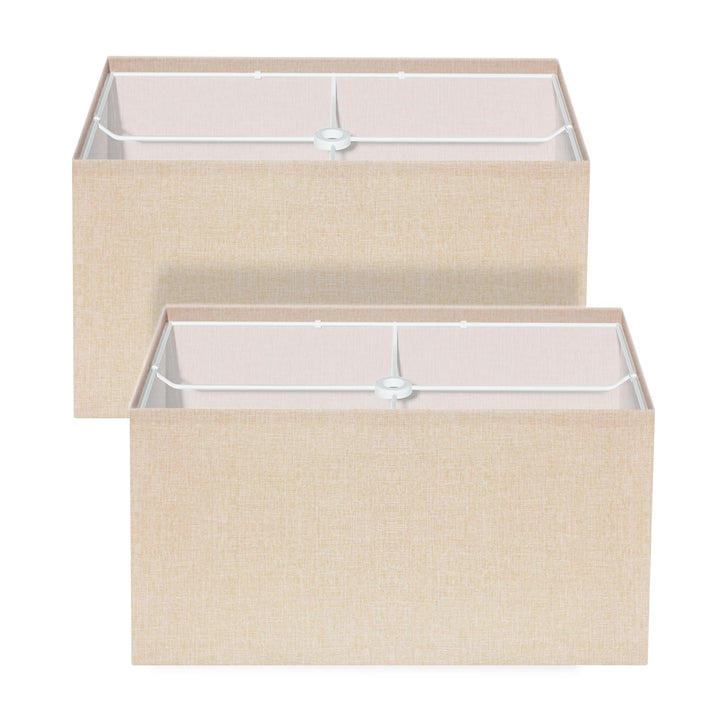 Lamp Shades Set of 2 Lampshades Lampshades Natural Linen Hand Crafted Easy Assembly Required Lamp Shades for Floor Lamps Lamp Shades for Table Lamps