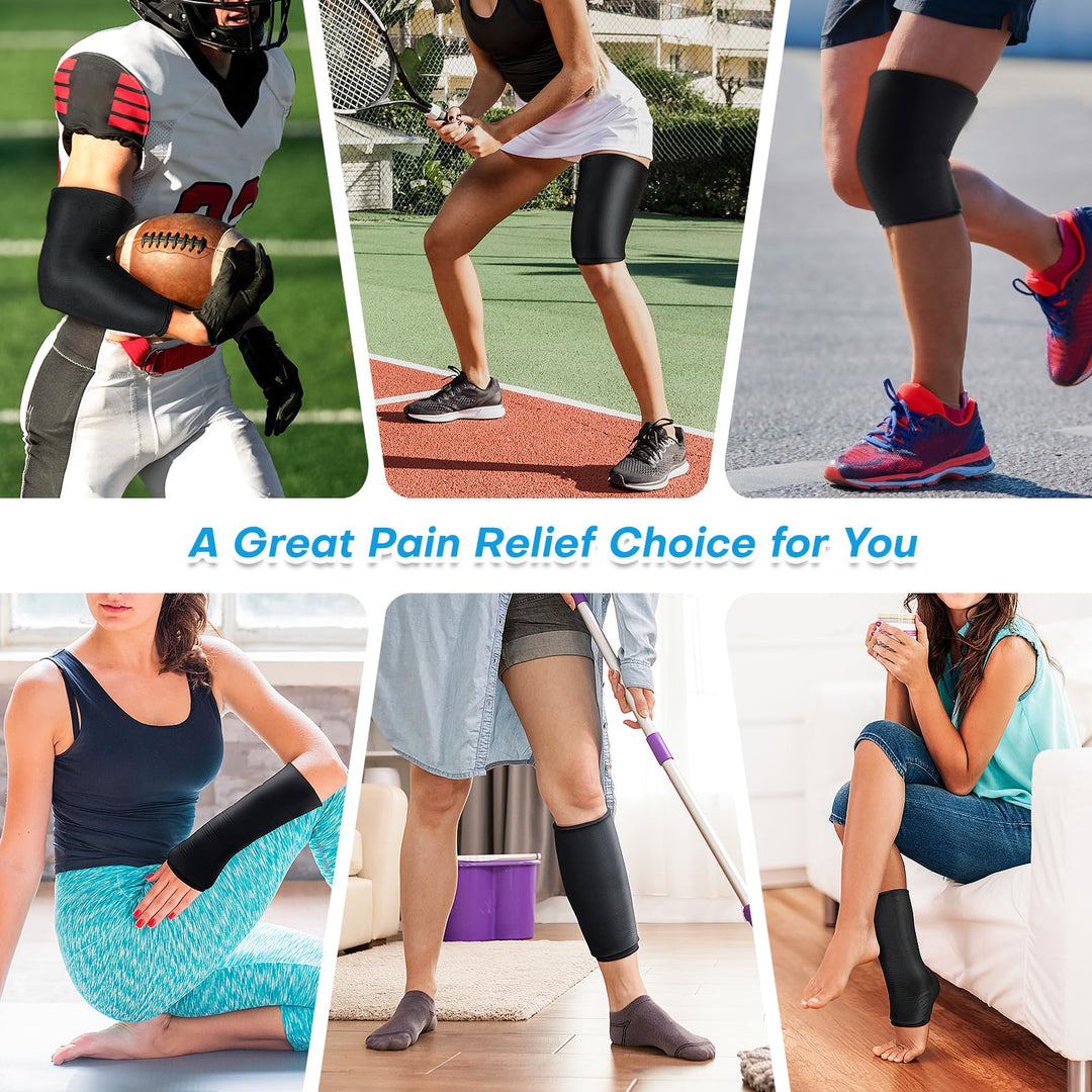 NOVASPORT Knee Ice Pack Wrap for Injuries, Ice Sleeve Pain Relief for Elbow, Knee, Ankle, Calf, Reusable Hot Cold Compression Sleeve for Calf Injuries, Surgery Recovery, Bruises & Sprains-XL