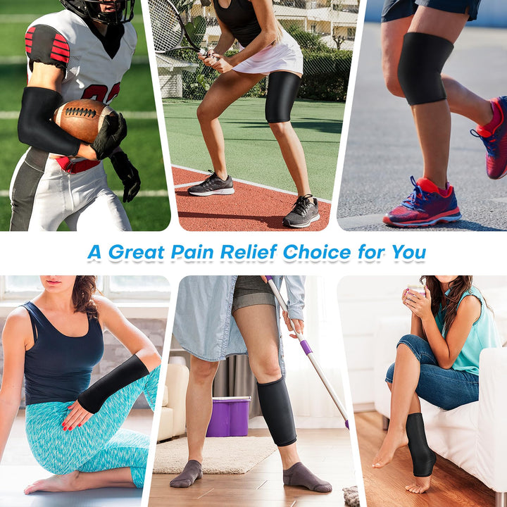 NOVASPORT Knee Ice Pack Wrap for Injuries, Ice Sleeve Pain Relief for Elbow, Knee, Ankle, Calf, Reusable Hot Cold Compression Sleeve for Calf Injuries, Surgery Recovery, Bruises & Sprains-XL