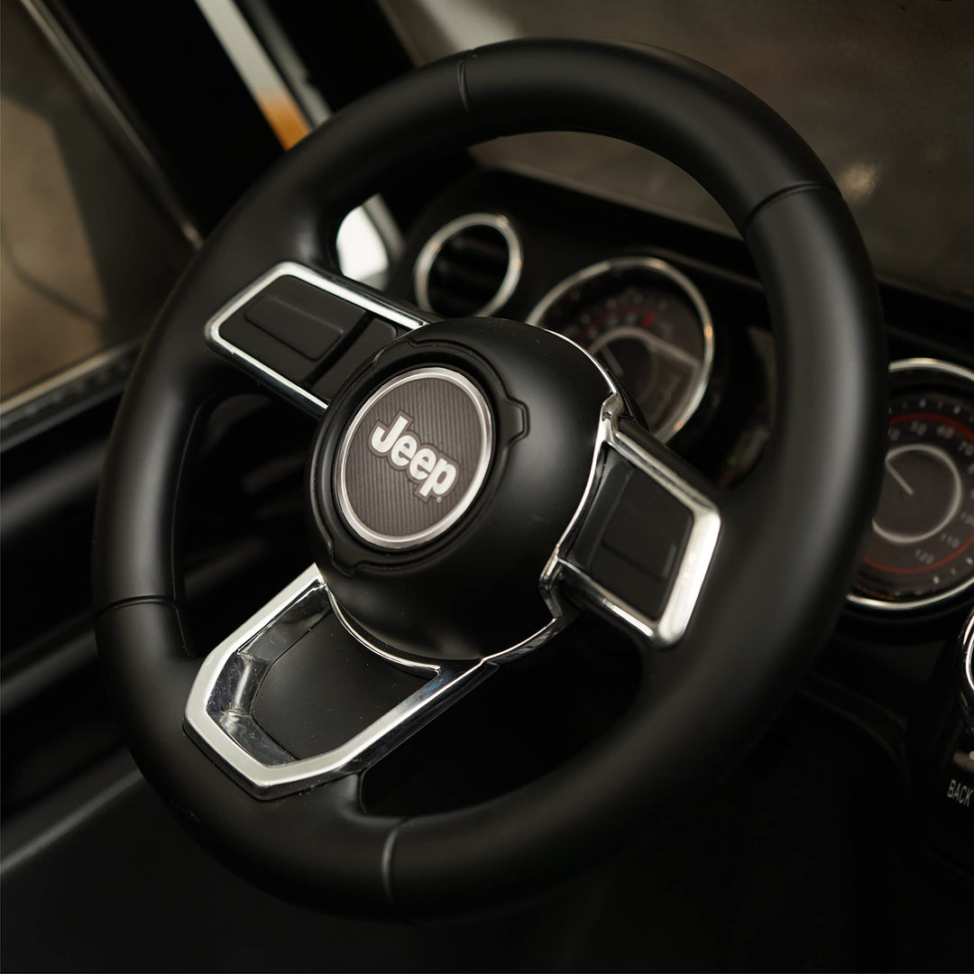 Hyper Jeep Gladiator 12V Kids Ride On Car, 2 Seater with Real Doors & Sound Controls, for Children Aged 3 and Up (Gray)