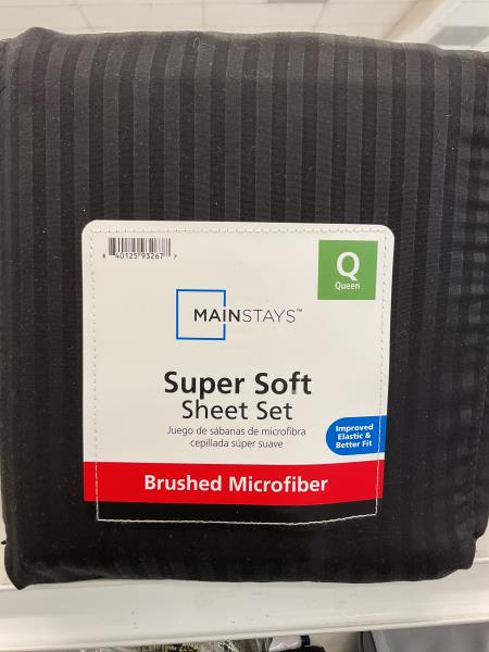 Mainstays Queen super soft sheet set black Retail $19.97