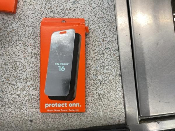 onn. Mirror Glass Screen Protector - Fits iPhone 16 Retail $10.00