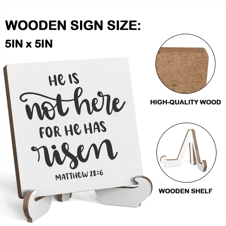 Bible Verse Table Desk Decor Inspirational Rustic Christian Wood Sign Plaque with Wooden Stand, Motivational Religious Positive Vintage Decor for Tabletop Desktop Shelf Shelves Countertop Washroom