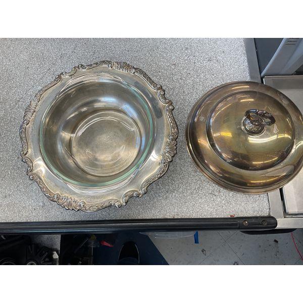 Vintage Silver Plated Covered Serving Dish with Glass Insert Retail $120.00