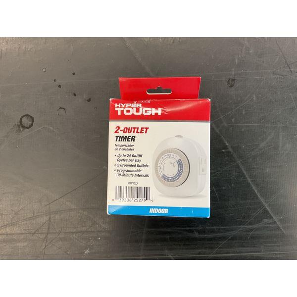 Hyper Tough 2-Outlet Timer - Programmable, 30-Minute Intervals Retail $10.00