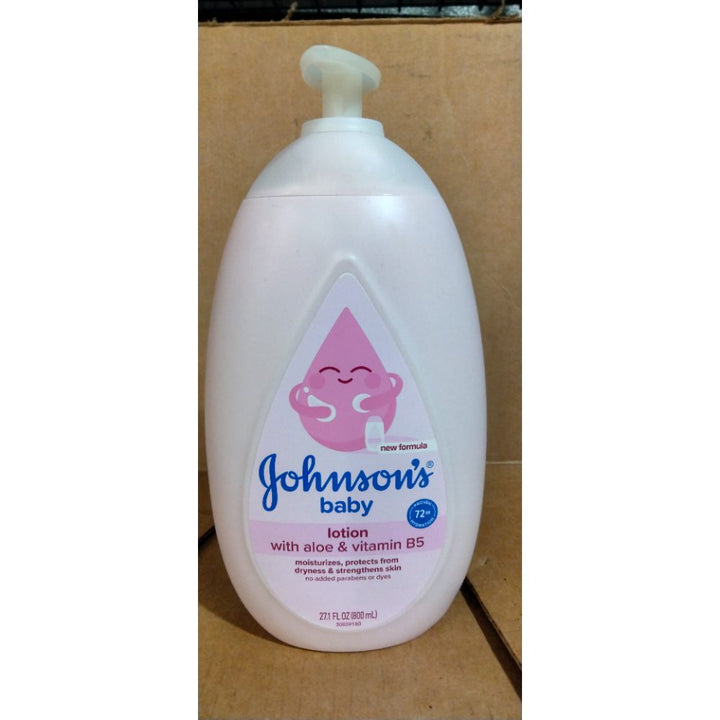 Johnson's Baby Lotion with Coconut Oil, Aloe Vera & Vitamin B5, 72 HR Hydration, Skin Moisturizer, Hypoallergenic, Safe for Newborn, Protects From Dryness &; Strengthens Skin, 27.1 fl. oz Retail $6.00