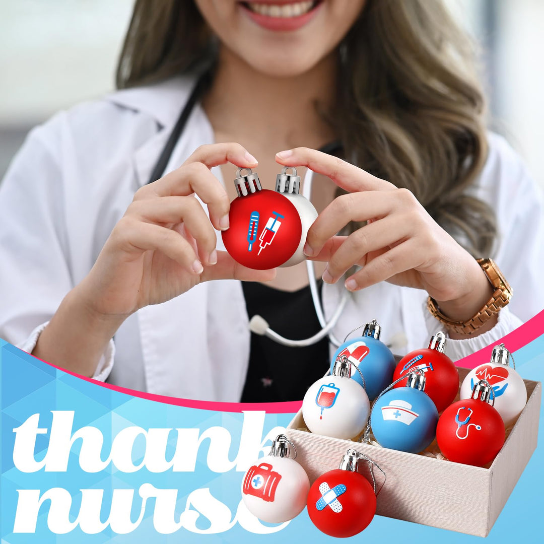 Sumind 32 Pcs 4th of July & Mardi Gras Hanging Ball Ornaments, Plastic, Patriotic & Festive Mardi Gras, Green, Purple, Gold, Nurse Style, Home & Holiday Decoration