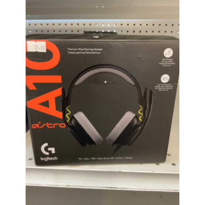 Logitech G Astro A10 Gen 2 Cross-Platform Wired Gaming Headset for PlayStation 5/4, Xbox S|X, Nintendo Switch, PC: 3.5mm Headphone Jack, 32mm Drivers, Flip-to-Mute Mic, Over-Ear - Black/Xbox Edition