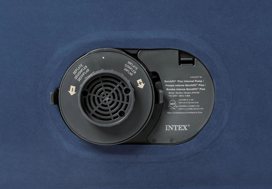 Intex Dura-Beam Deluxe Ultra Plush Headboard Air Bed with Built-in Pump (18  Mattress Height) - Queen