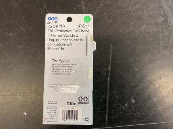 Onn. iPhone 16 protective gel phone case Retail $5.97