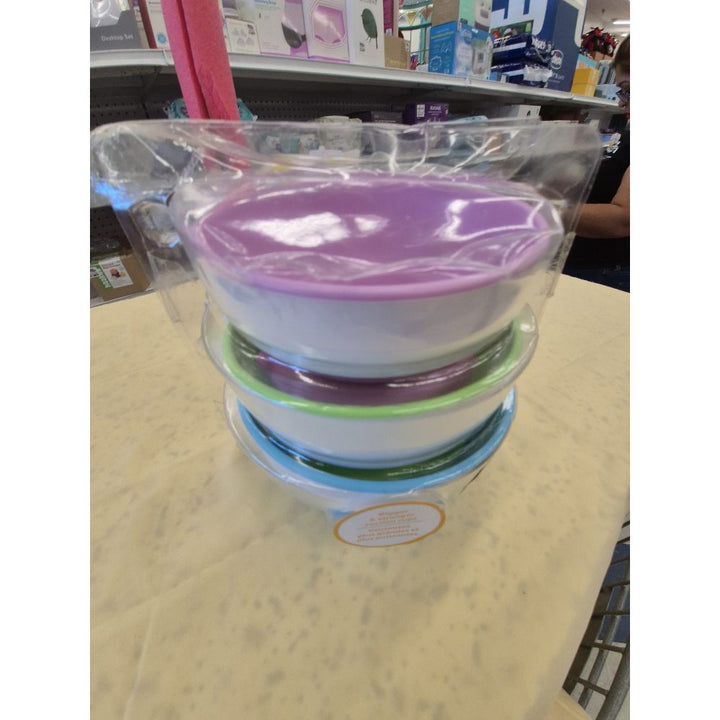 Unbranded Bowl Set - Nesting Design, Purple/Green/Blue