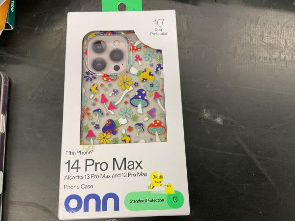 ONN - iPhone 14 Pro Max Phone Case - 10' Drop Protection, Mushroom Pattern Retail $13.00