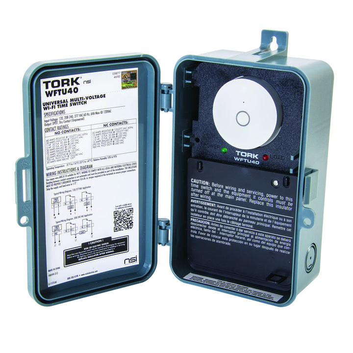 NSI WFTU40 a brand of NSI Industries, Indoor/Outdoor Smart 7-Day, Multi-Voltage Time Switch with Wi-Fi App Integration, 40 Amp, Gray