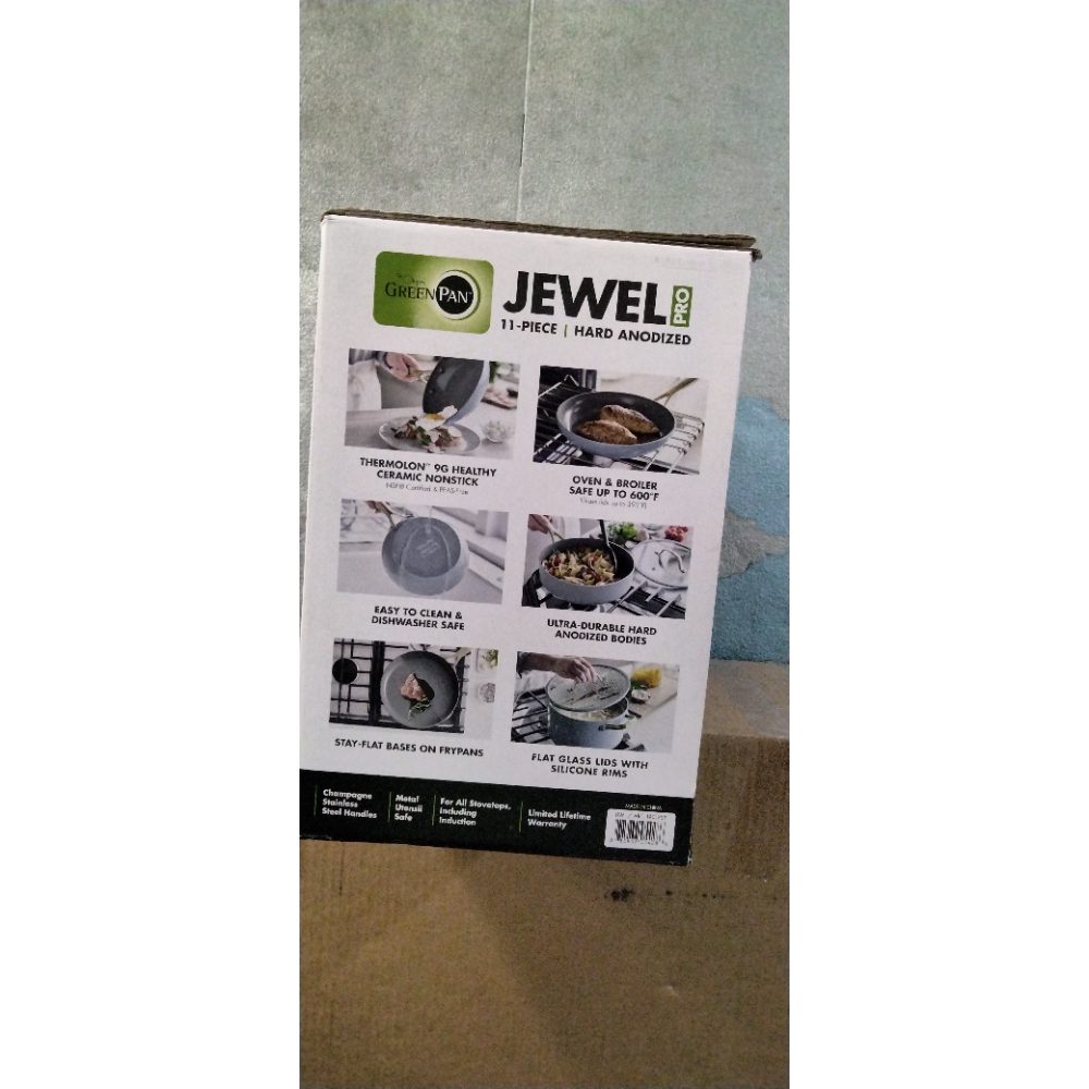 GreenPan Jewel Pro, 11-Piece Cookware Set - Hard Anodized, Healthy Ceramic Nonstick Retail $250.00