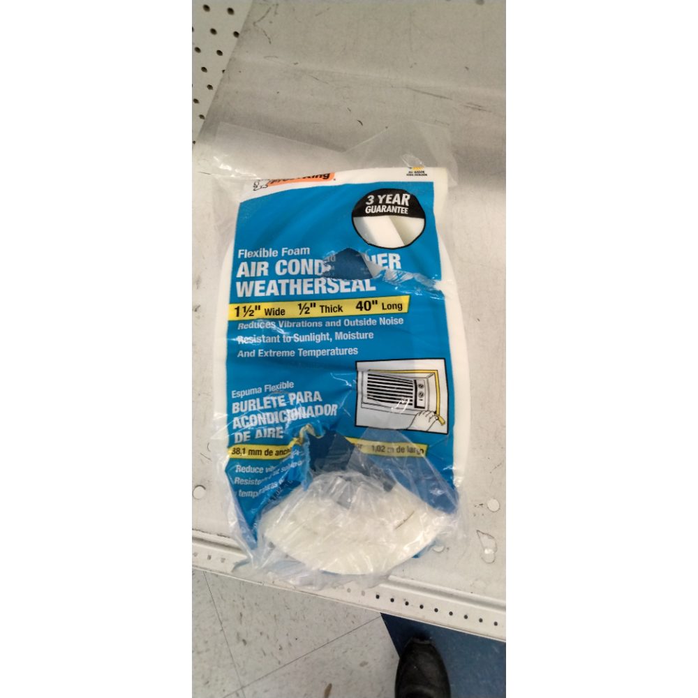 Frost King AC41WA AC Foam Weather Seal, Heavy Duty 1-1/2" W, 1/2" T, 40" L, White