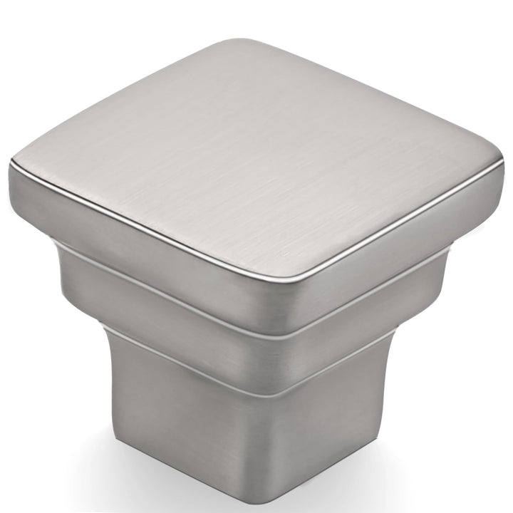 COTYKILEY 10 Pack Brushed Satin Nickel Kitchen Cabinet Knobs Drawer Pulls Solid Silver Drawer Knobs Dresser Knobs Cabinet Hardware Knobs for Dresser Drawers