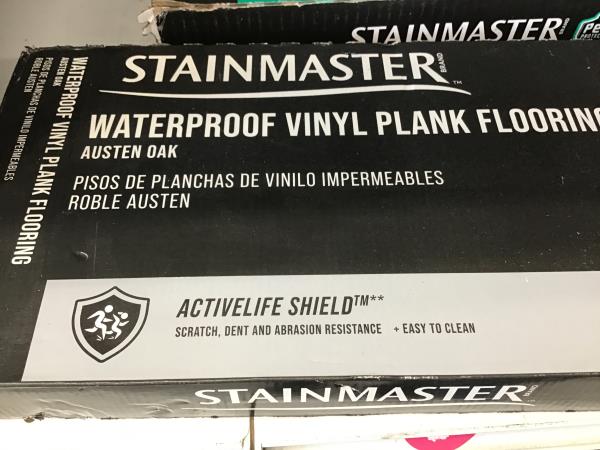 Stainmaster Waterproof Vinyl Plank Flooring - Austen Oak, 6mm Thickness, 12mil Wear Layer Retail $30.00