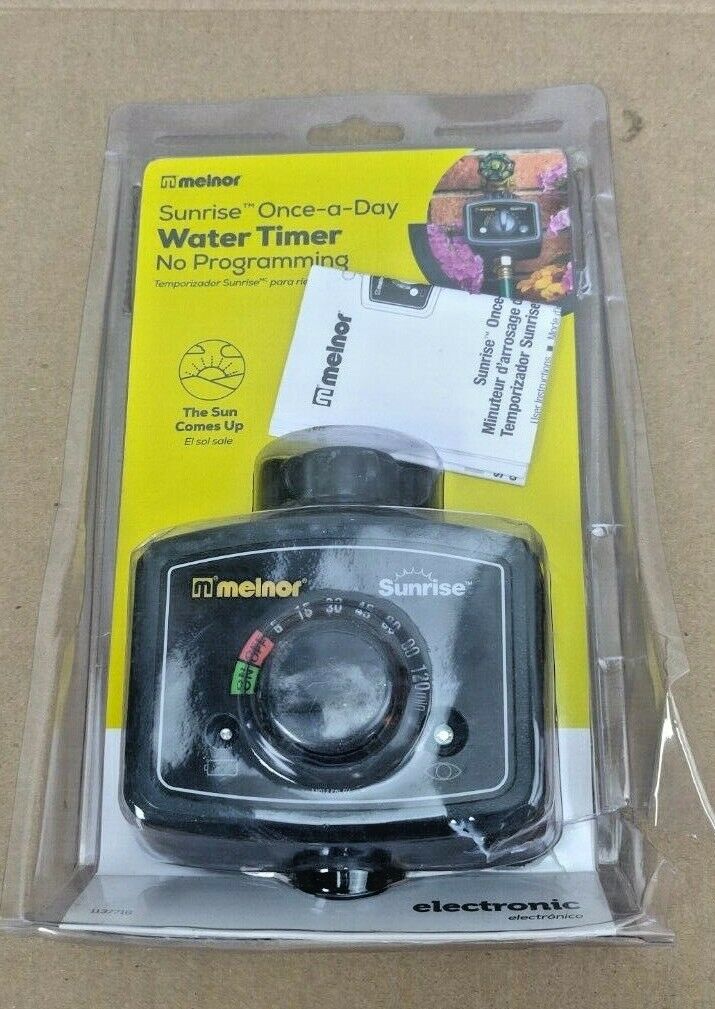 Melnor Water Timer Sunrise Once-a-Day Electronic No Programming Garden Yard