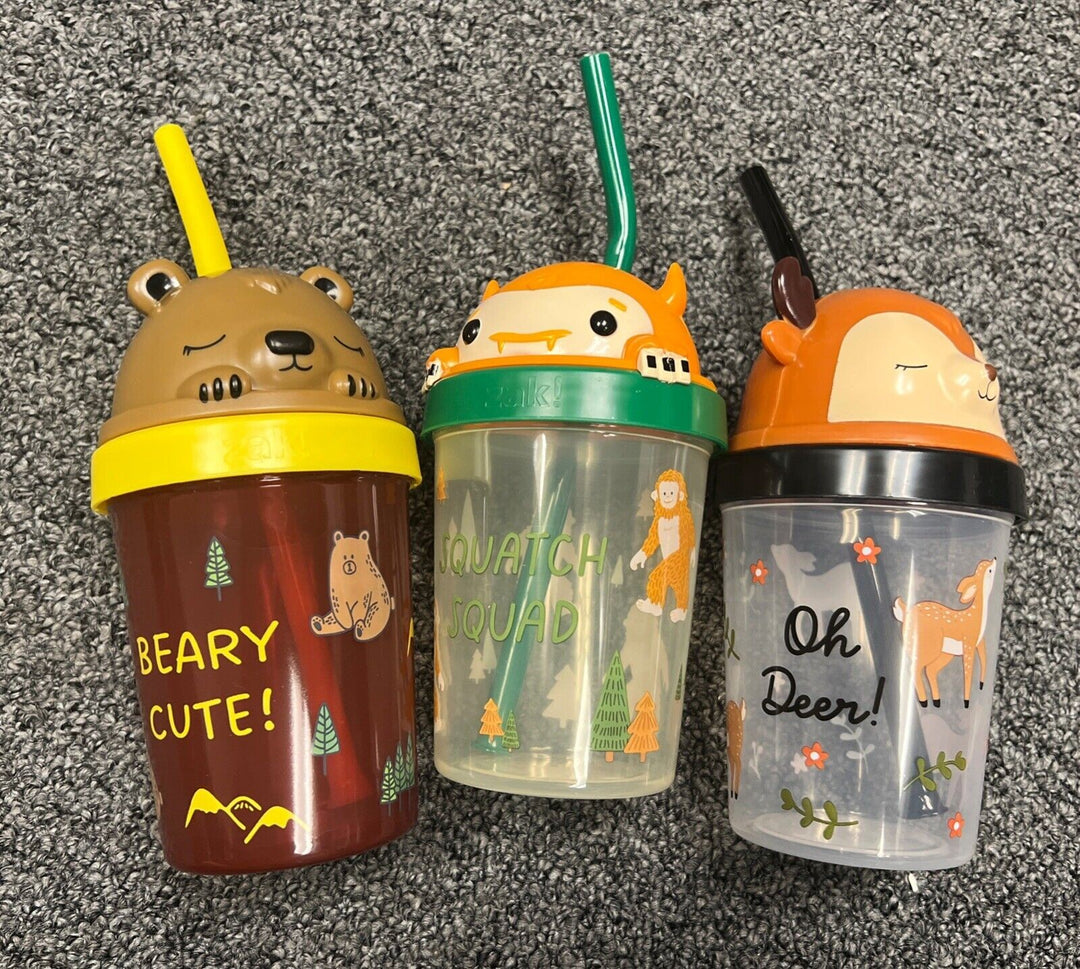 2024 Target Bullseye Tumbler Set of 3 Forest Creatures Straw Big Foot Sippy Cup