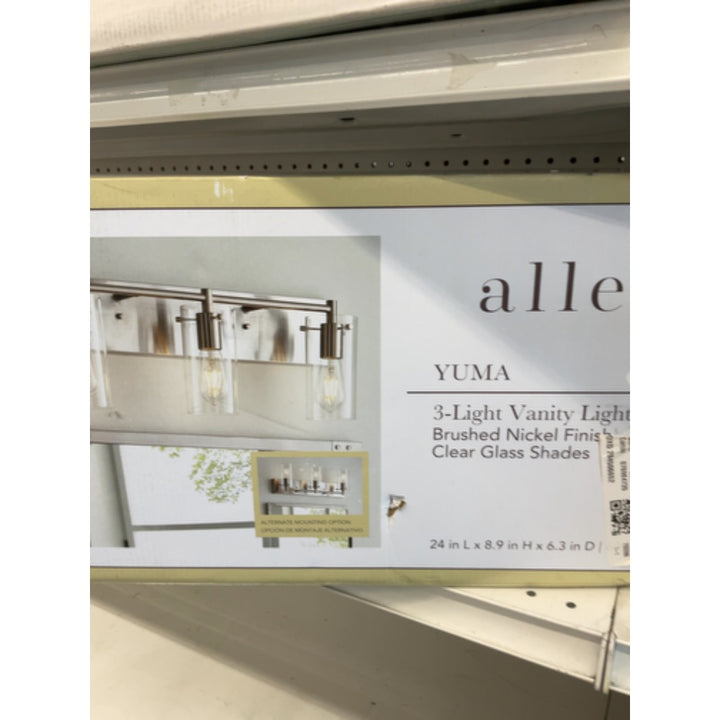 Allen + Roth Yuma 24-Inches 3 -Light Brushed Nickel Vintage Vanity Light Bar