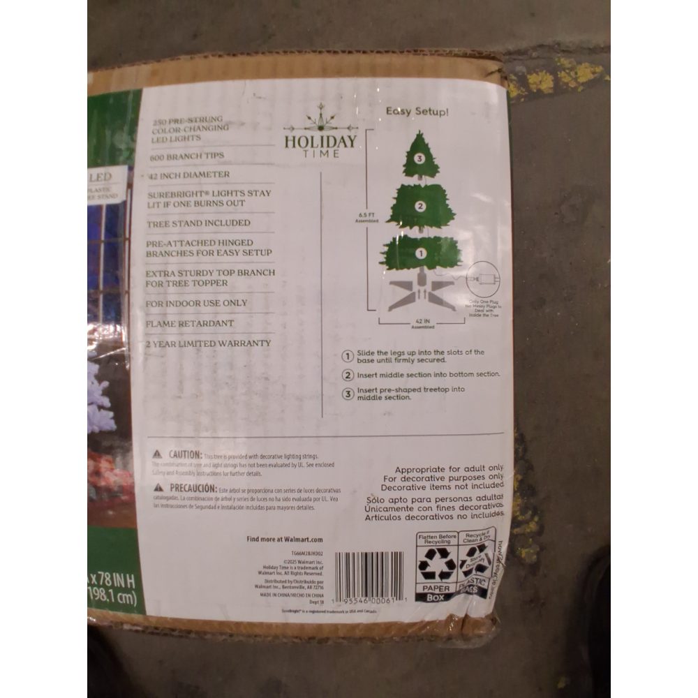 6.5ft Prelit White Madison Pine Artificial Christmas Tree Color-Changing LEDs Retail $99.00