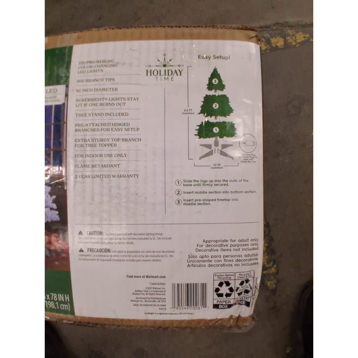 6.5ft Prelit White Madison Pine Artificial Christmas Tree Color-Changing LEDs Retail $99.00