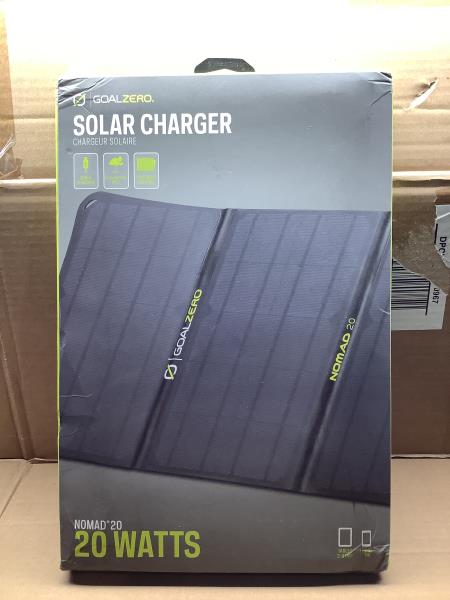 Goal Zero Nomad 20, Foldable Monocrystalline 20 Watt Solar Panel with 8mm + USB Port, Portable Solar Panel Charger. Lightweight 18-22V 20W Solar Panel Charger with Adjustable Kickstand Retail $149.95