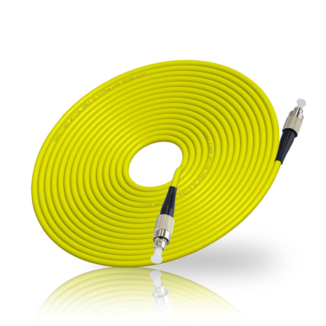XWYWX 7M/23FT FC/UPC to FC/UPC SM SX LSZH 3.0mm Indoor Fiber Optic Patch Cord, FC to FC Single Mode 9/125Ã‚Âµm Simplex FC-FC Optical Fiber Jumper Cable Compatible with OS1&OS2-XFUFU111-7