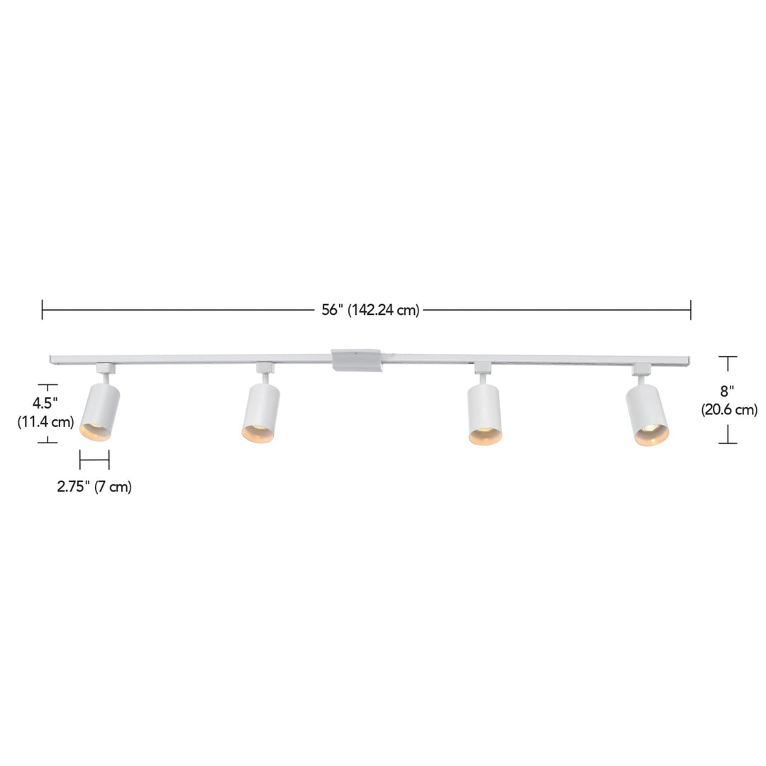 Globe Electric 59740 Tribeca 4-Light 56" Track Lighting Kit, Matte White