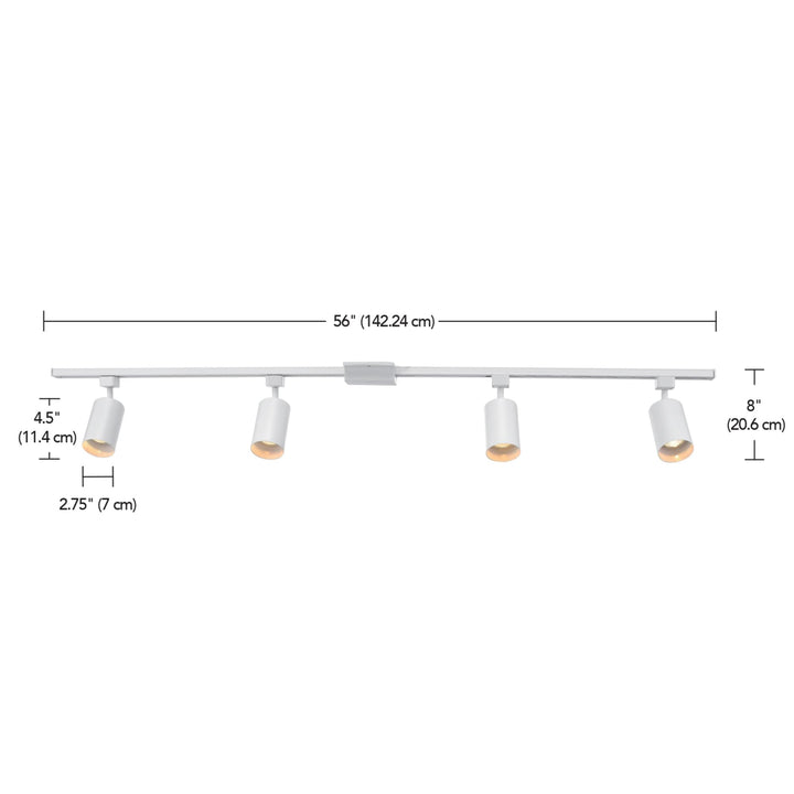 Globe Electric 59740 Tribeca 4-Light 56" Track Lighting Kit, Matte White